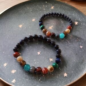Natural Stone Stretchy Solar System Planet Bracelet